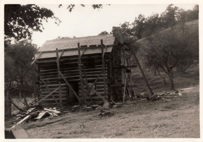 Log house in Vinegar Hollow that my mother and father refurbished for their new family.