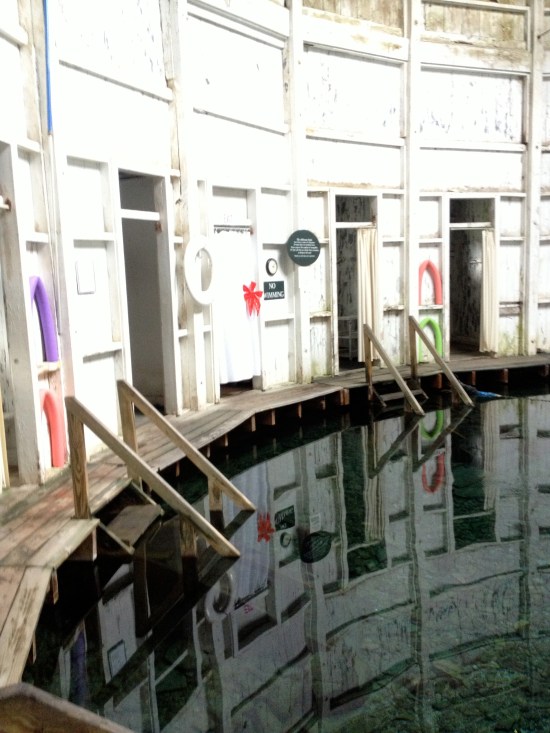 Another view of curving wall with noodles.