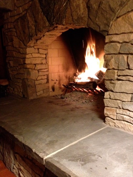 Hearth with small fire