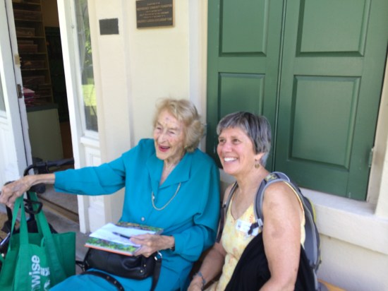 Elizabeth Scholtz (left), Director Emeritus of BBG, and Ruth Harzula, fellow instructor in the Children's Garden.